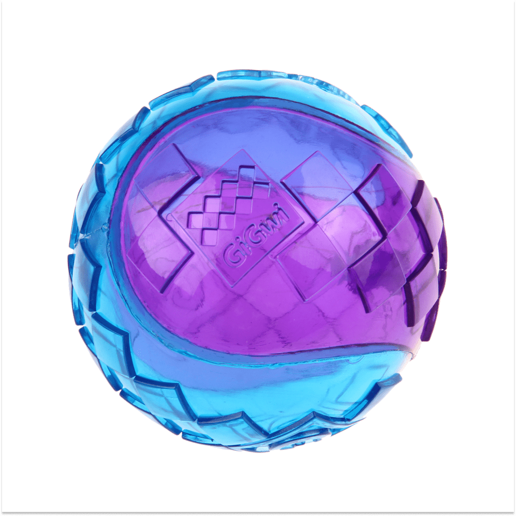 GiGwi Ball Squeaker Toy for Dogs (Blue/Purple) | For Medium Chewers image 3