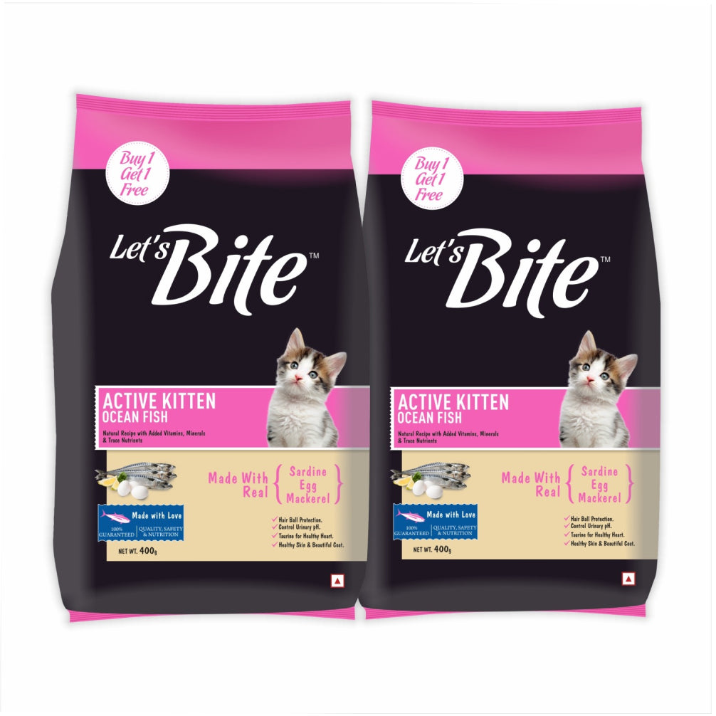Let's Bite Active Kitten Ocean Fish Cat Dry Food (Buy 1 Get 1 Free)