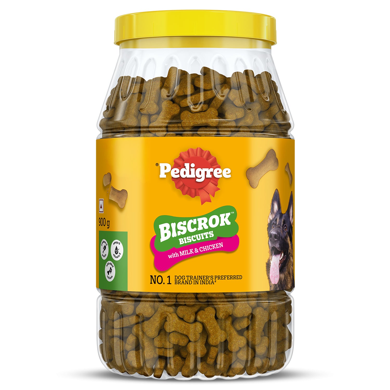 Pedigree Chicken with Milk Flavour (4+ Months) Biscrok Biscuits Jar Treats for Dogs