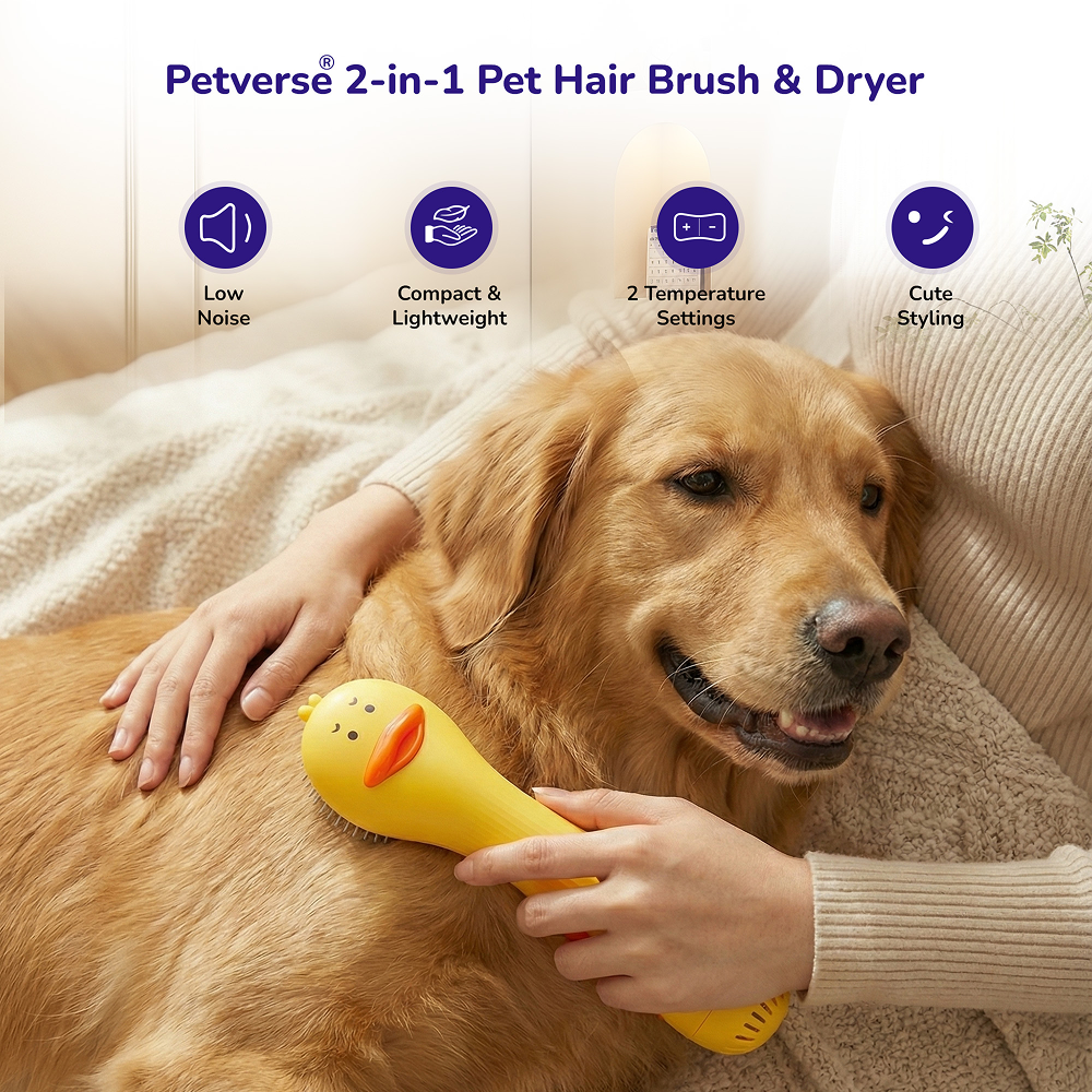Petverse 2 in 1 Hair Drying & Hair Brush for Dogs & Cats image 4