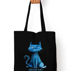 EverythingBoho Catitude Zipped Tote Bag (Black)