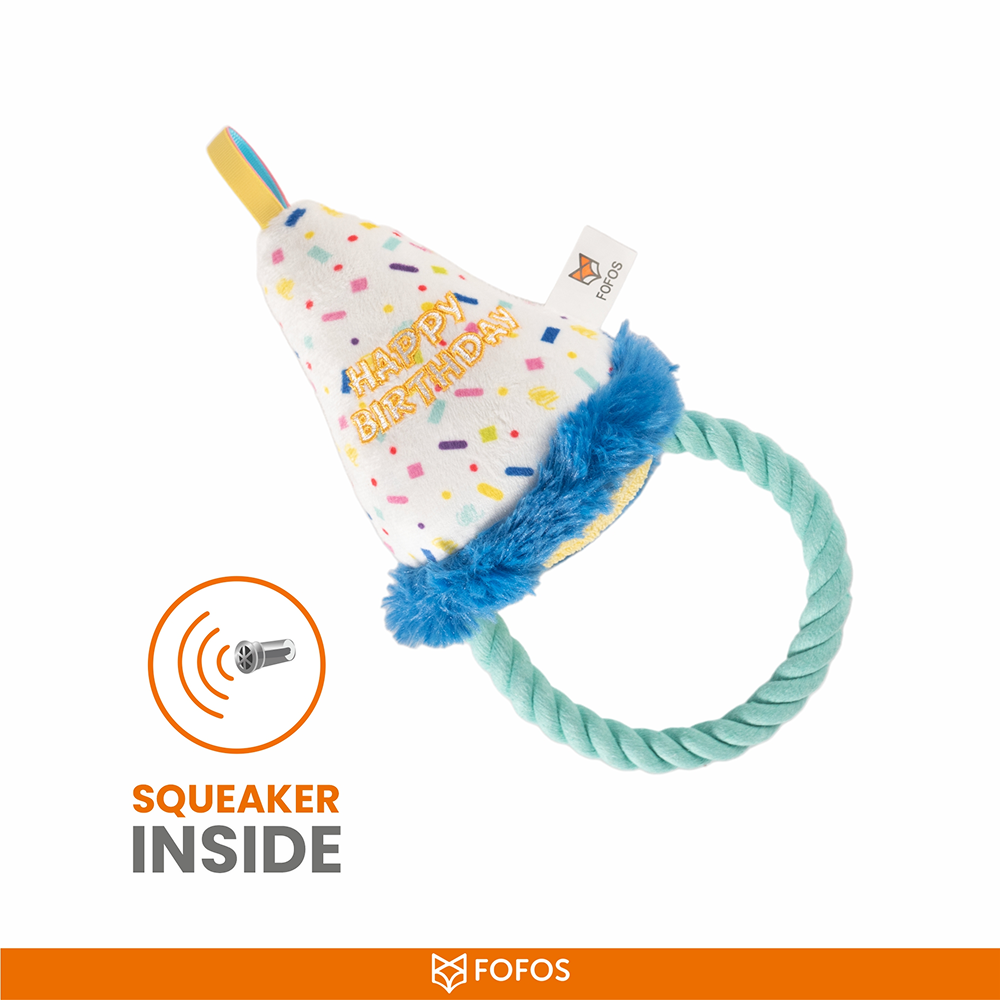 Barkbutler x Fofos Birthday Hat Plush Toy for Dogs image 4