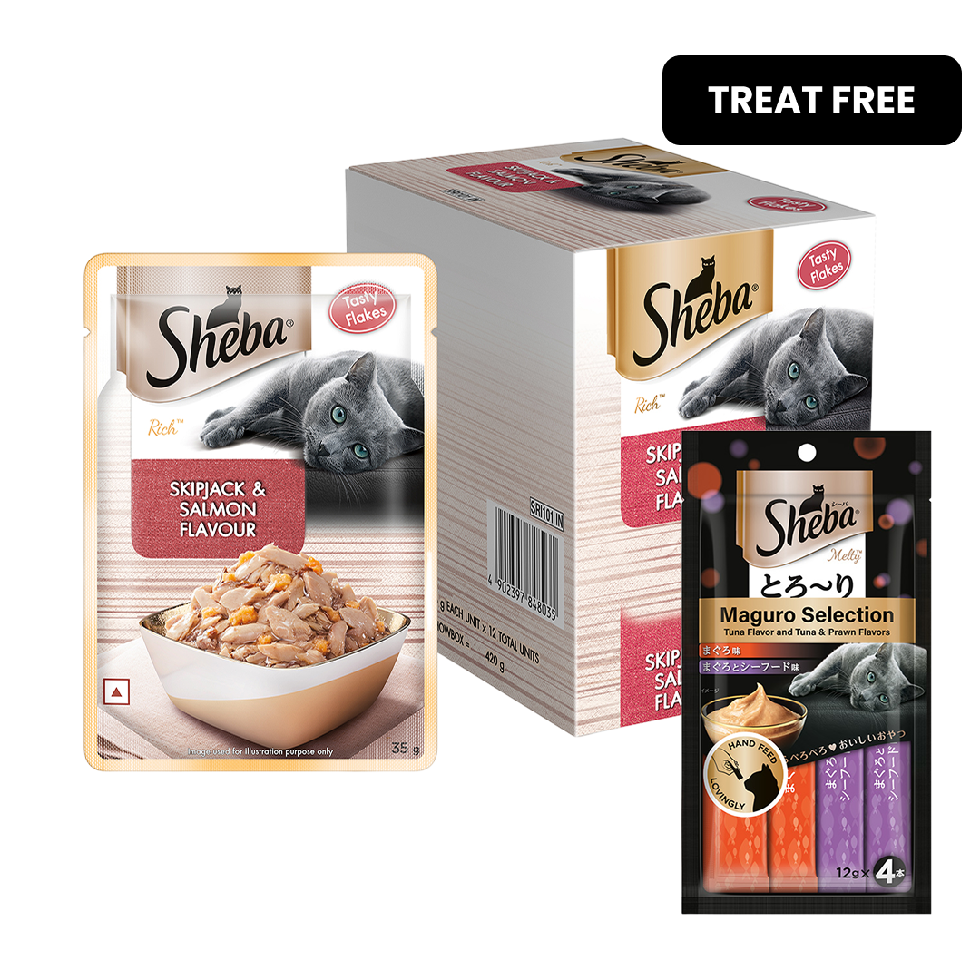 Sheba Skipjack & Salmon Fish Mix Cat Wet Food image 2