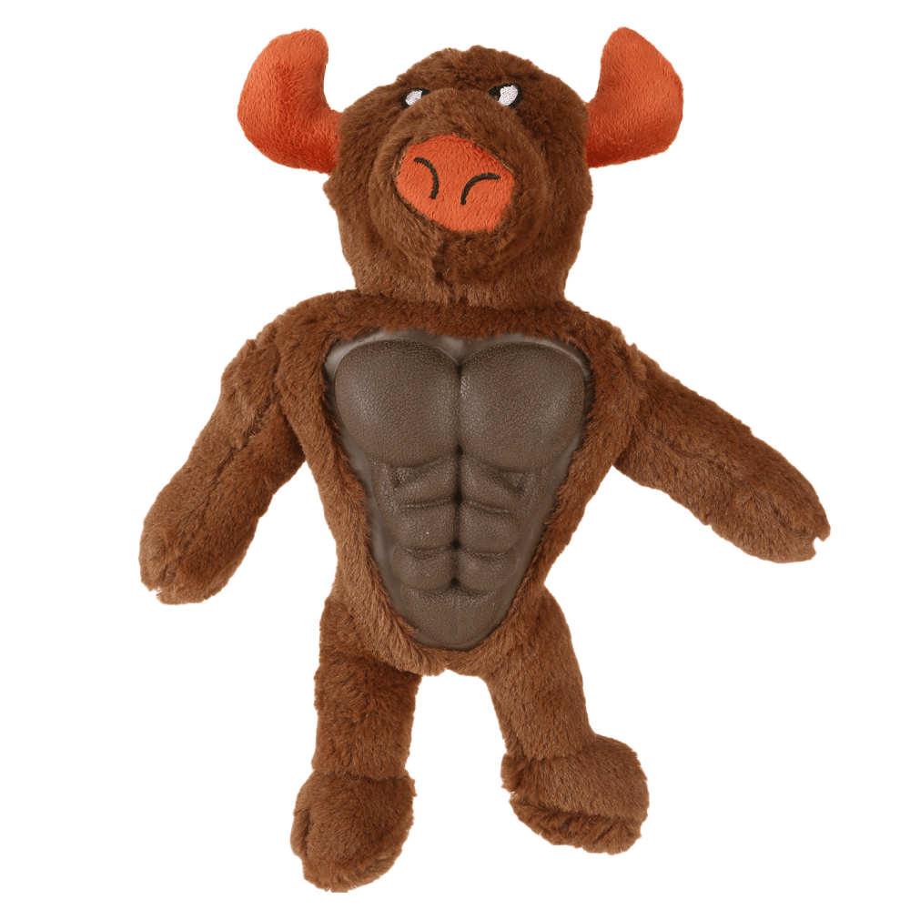 Basil Big Bull Plush Toy with Squeaky TPR for Dogs and Cats image 1
