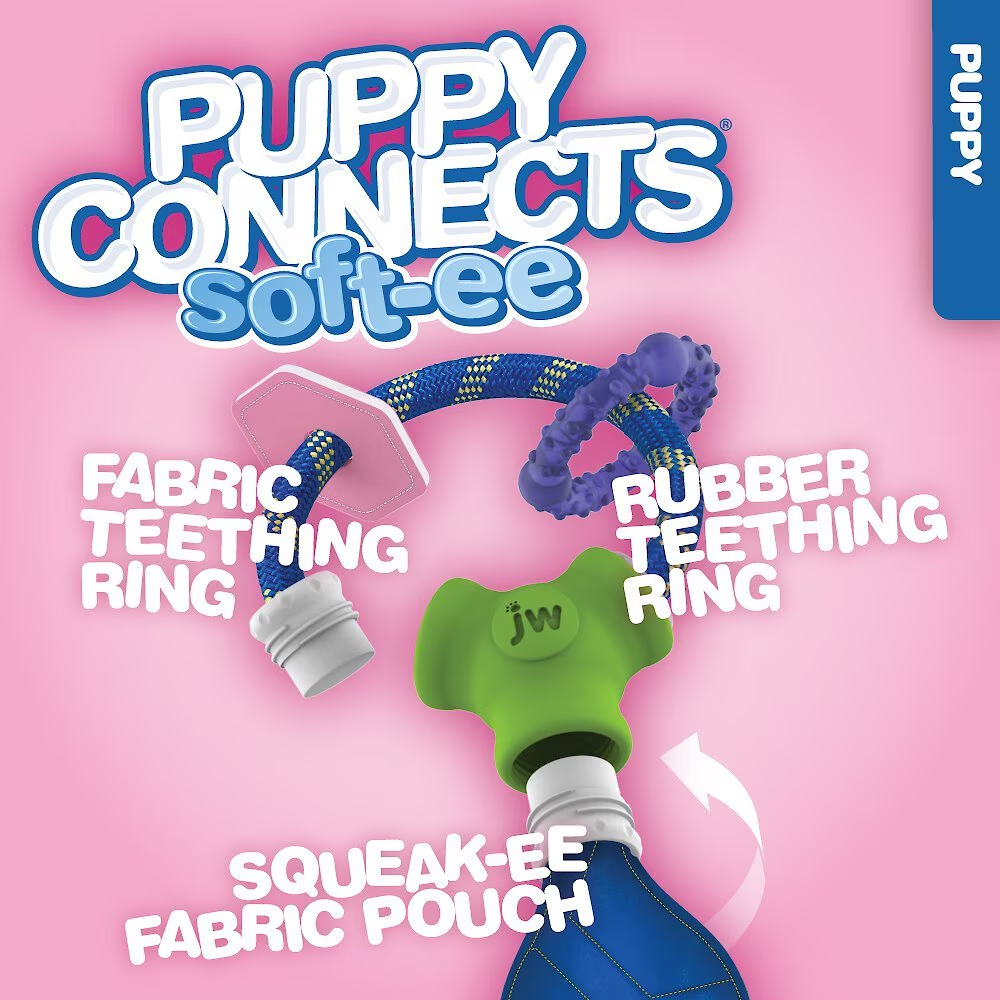 JW Puppy Connects Soft ee Toy for Dogs (Multi Colour) image 2