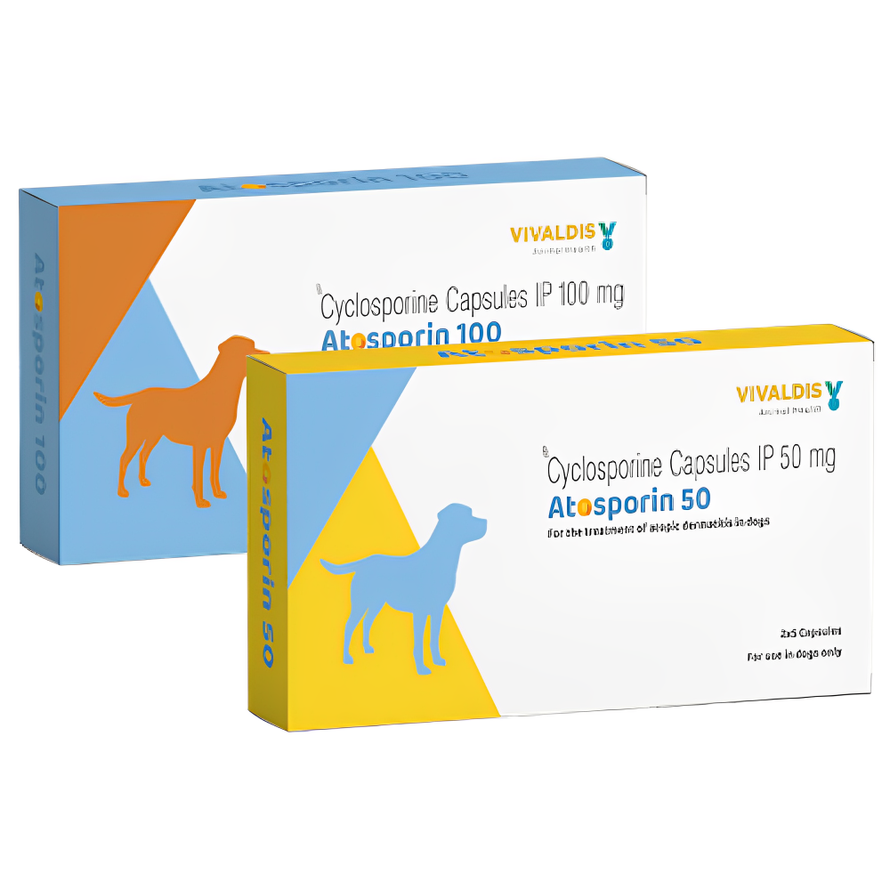 Vivaldis Atosporin (Cyclosporin) Capsules for Dogs (pack of 5 tablets) image 2