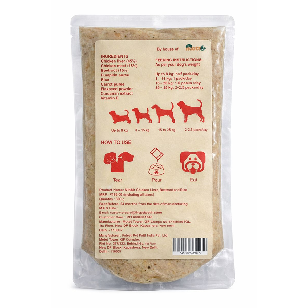 Nibblr By Nootie Wholesome Chicken Liver Beetroot & Rice Ready to Eat Meal Dog Wet Food image 9