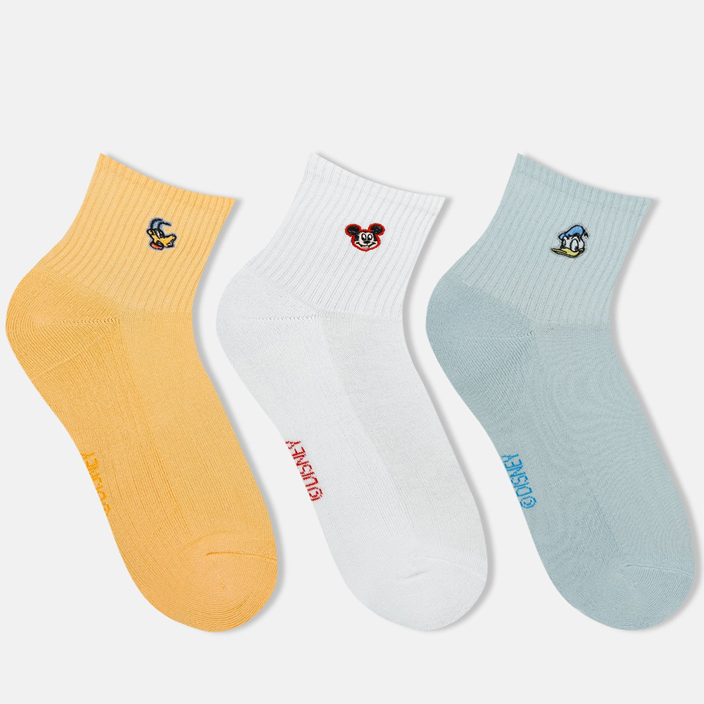 SocksXpress Disney Mickey & Friends High Ankle Socks for Women (Pack of 3)