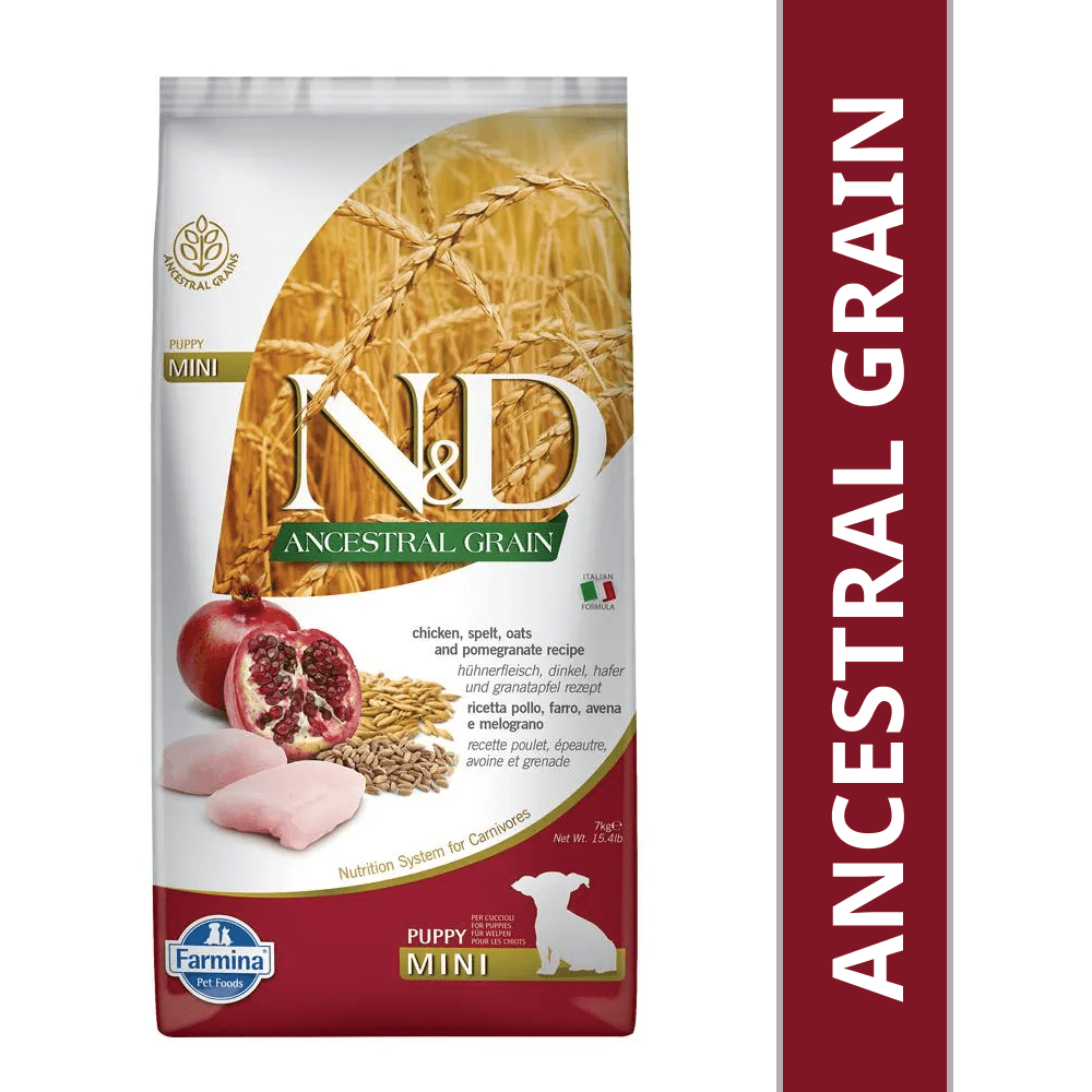 Farmina N&D Chicken & Pomegranate Ancestral Grain Puppy Mini Dog Dry Food image 9