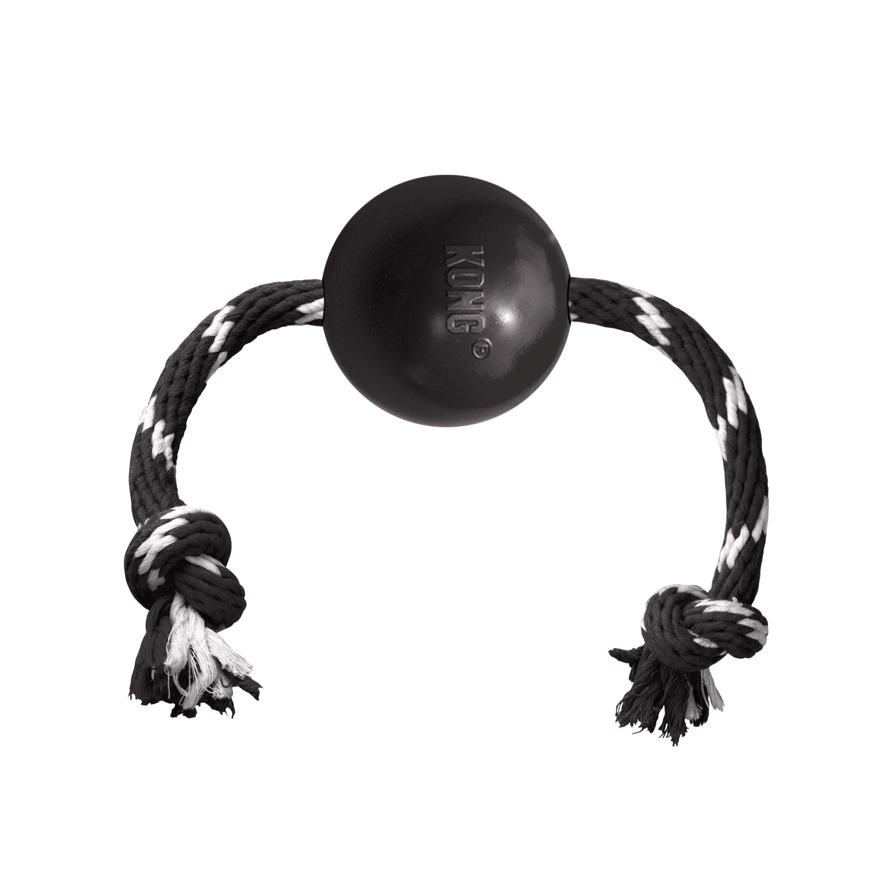 Kong Extreme Ball with Rope Toy for Dogs (Black) image 1