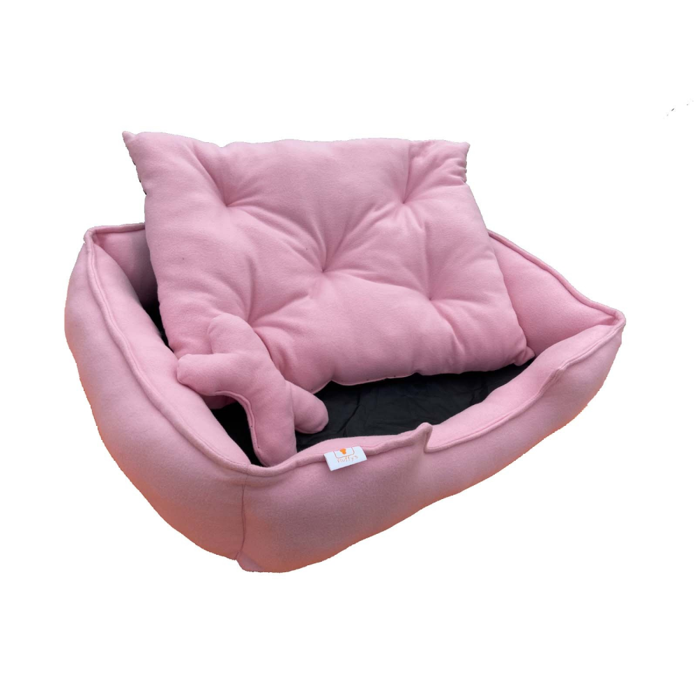 Fluffy's Luxurious Reversible Polyester Filled Bed for Dogs and Cats (Pink) image 4