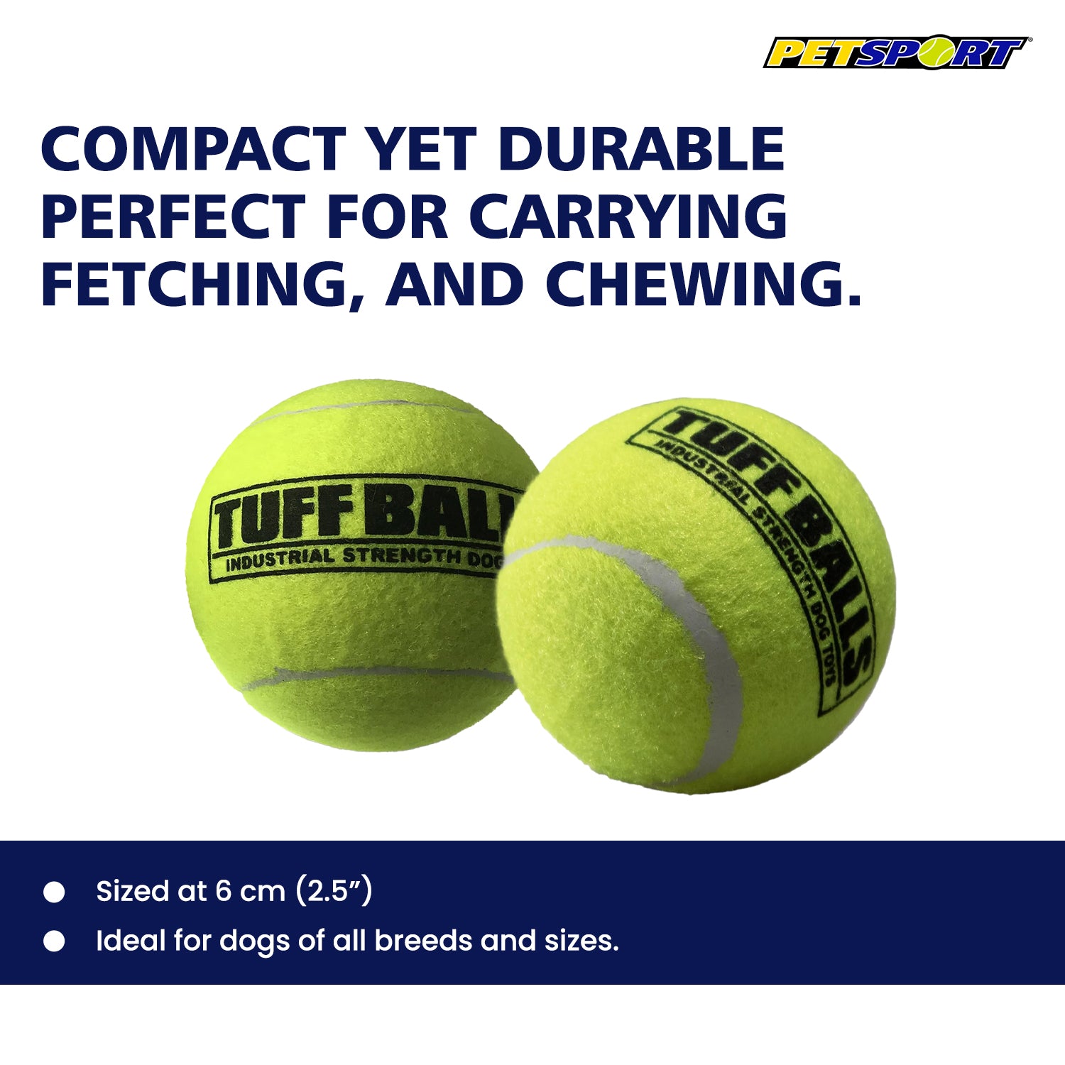 PetSport Tuff Balls Toy for Dogs (Yellow) image 3