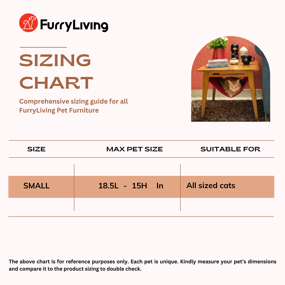 FurryLiving Lola Side Table with Perch Fabric for Cats (Dark Brown/Yellow) image 7