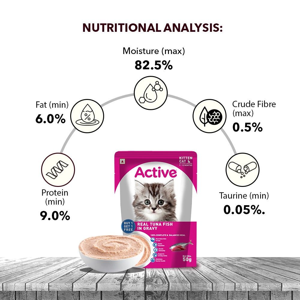 Active Real Tuna Fish in Gravy Kitten Cat Wet Food (Buy 1 Get 1) image 4