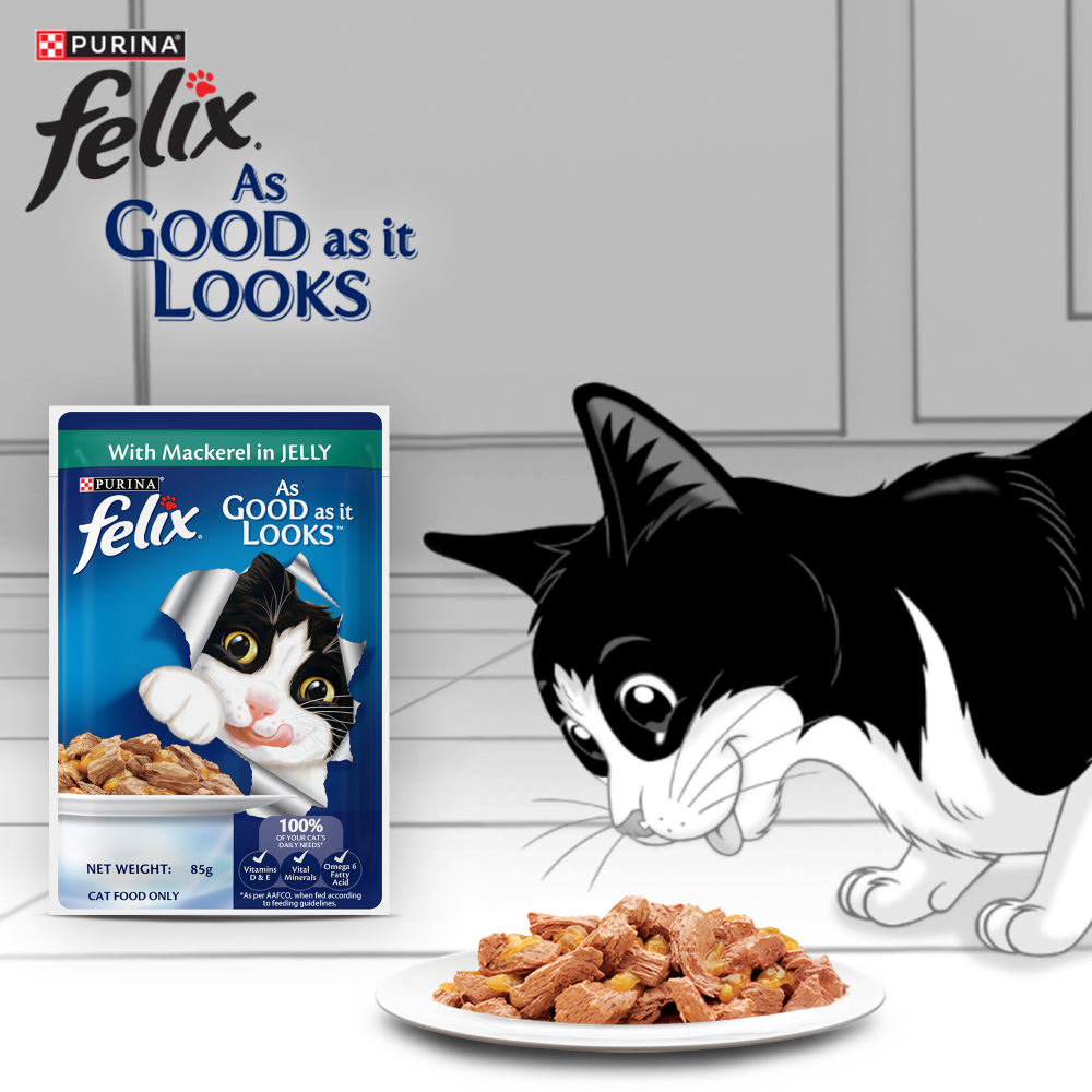 Purina Felix with Mackerel in Jelly Complete and Balanced Adult Cat Wet Food image 5