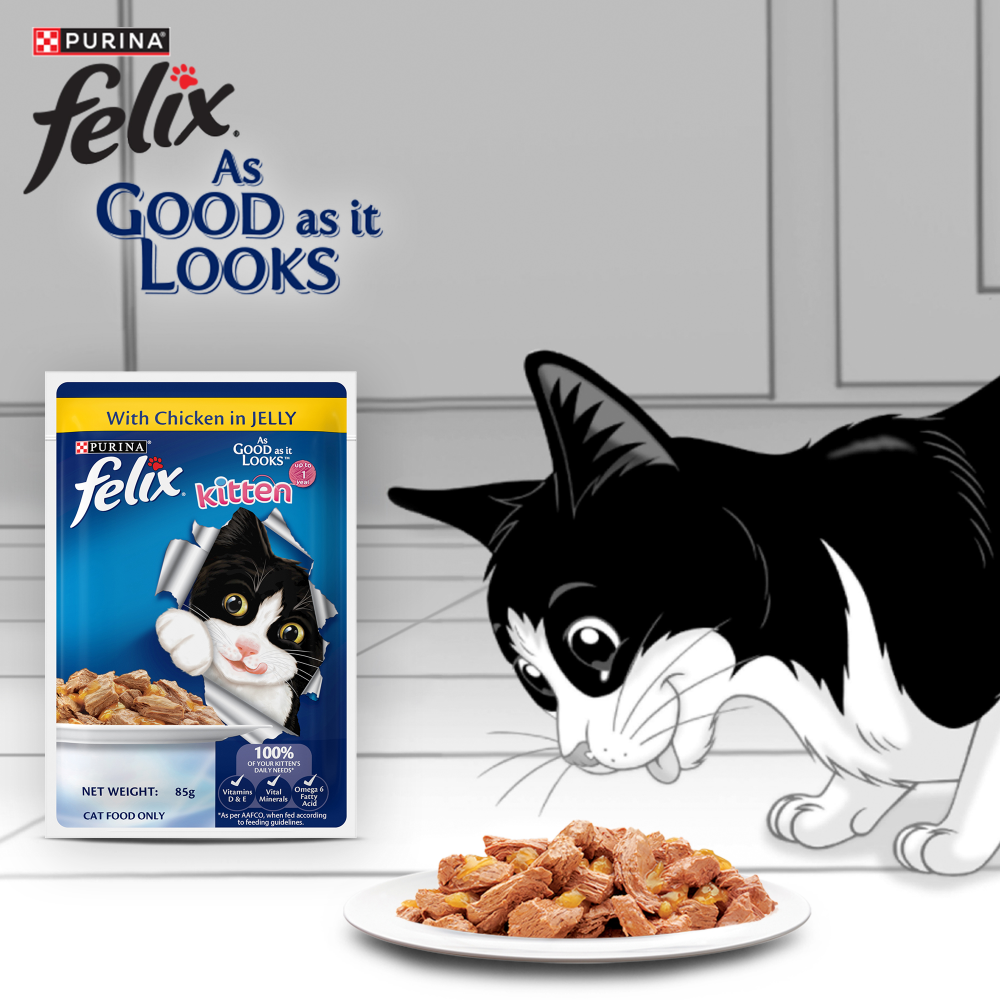Purina Felix with Chicken in Jelly Complete and Balanced Kitten Cat Wet Food image 4