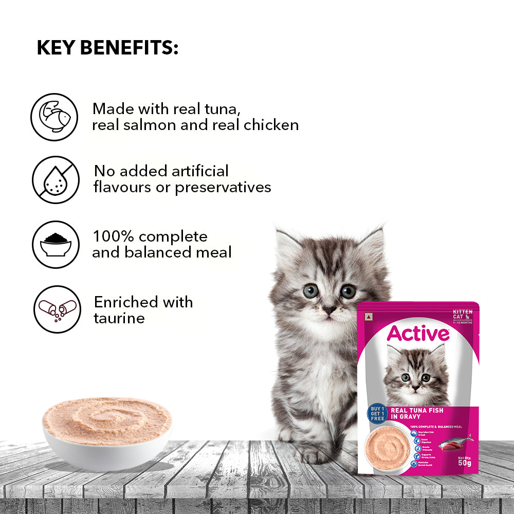 Active Real Tuna Fish in Gravy Kitten Cat Wet Food (Buy 1 Get 1) image 2