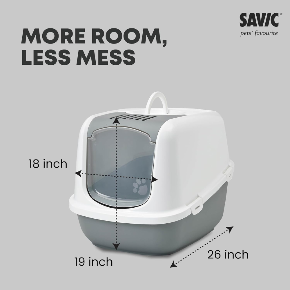 Savic Nestor Jumbo Toilet Home for Cats (Cold Grey) image 5