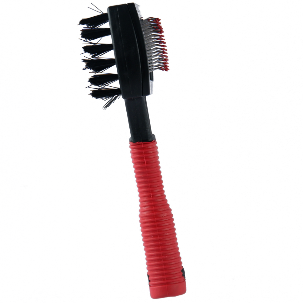 Trixie Soft Brush Double Plastic/Nylon and Metal Bristles for Dogs and Cats (10x17cm) image 3