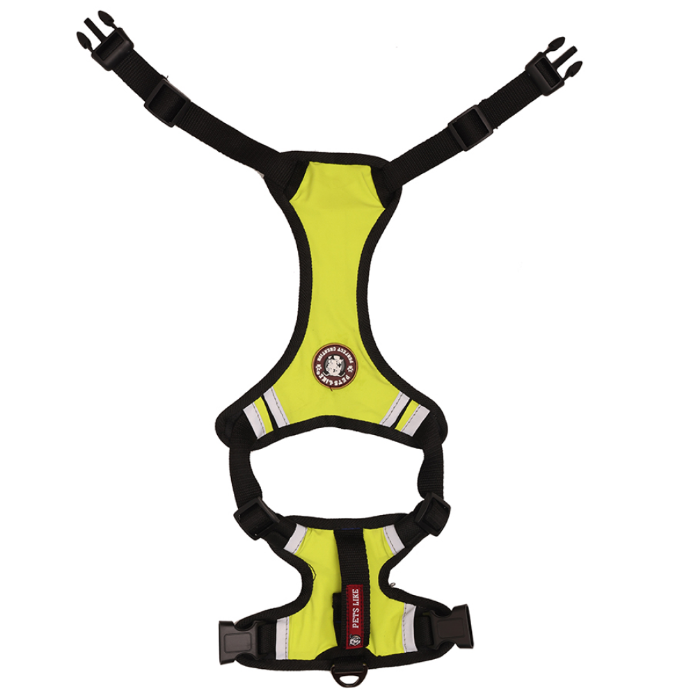 Pets Like Padded Double Side Harness for Dogs (Neon Yellow) image 2