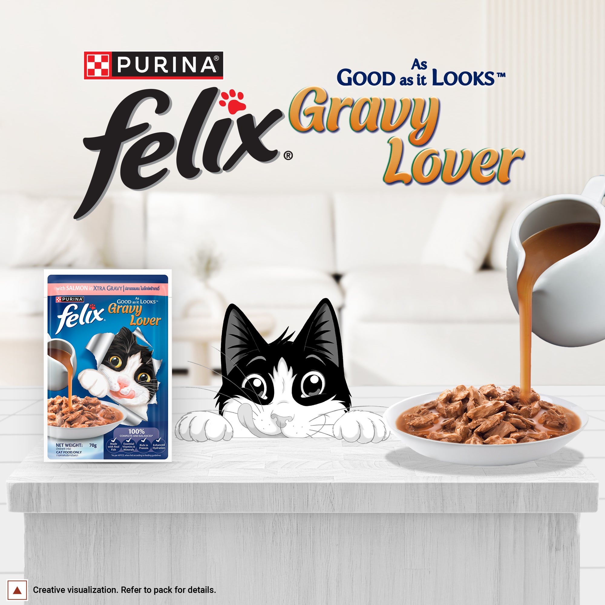 Purina Felix Gravy Lover Salmon Chunks Adult Complete and Balanced Cat Wet Food image 6