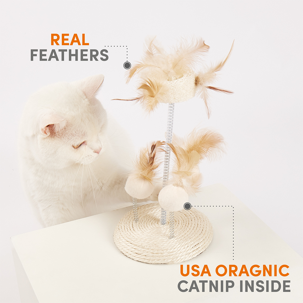 Barkbutler x Fofos Interactive Natural Wobbler Teaser Toy for Cats image 3