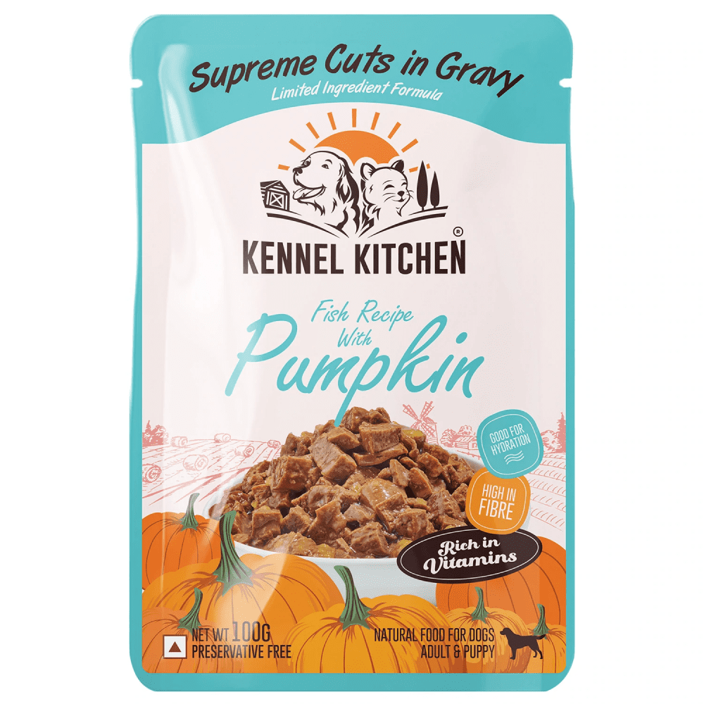 Kennel Kitchen Supreme Cuts Fish with Pumpkin and Lamb with Pumpkin Gravy Adults & Puppy Dog Wet Food (All Life stages) Combo image 2