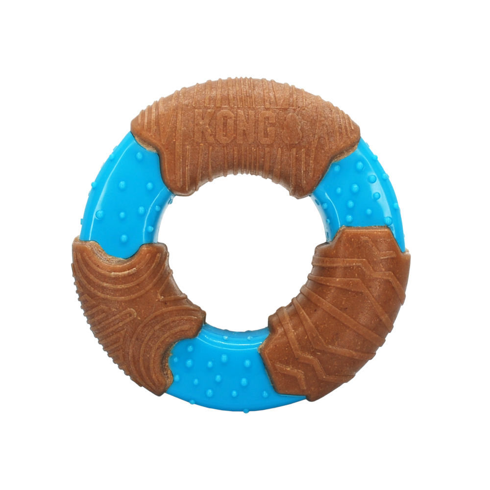 Kong CoreStrength Bamboo Ring Toy for Dogs (Brown & Blue)