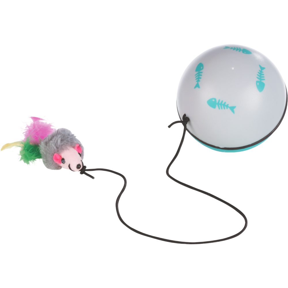 Trixie Turbinio Ball with Motor and Mouse Toy for Cats (Blue/White) image 3