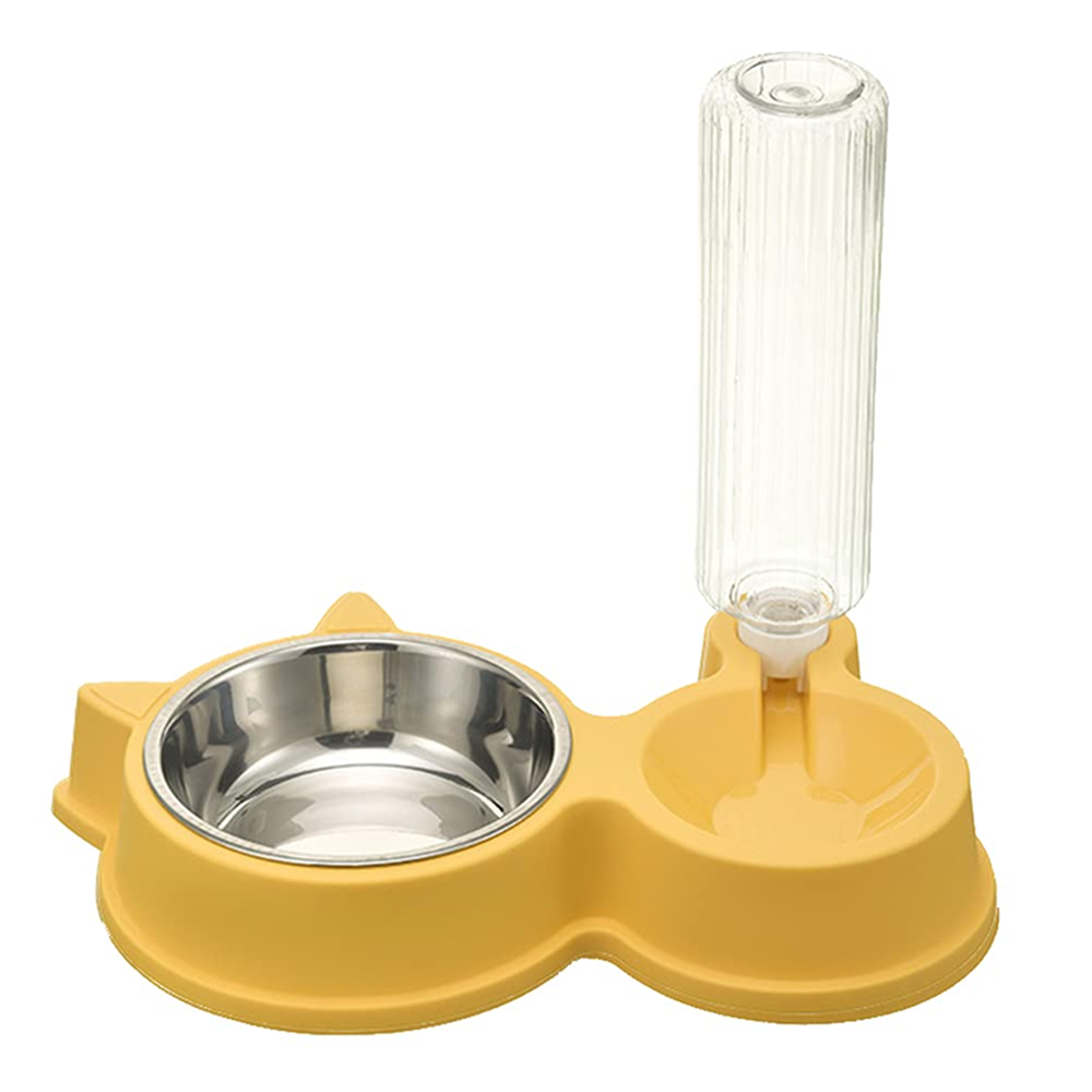 Pet Vogue Slow Feeder No Spill Drinking Water Bowl for Dogs and Cats (Yellow)