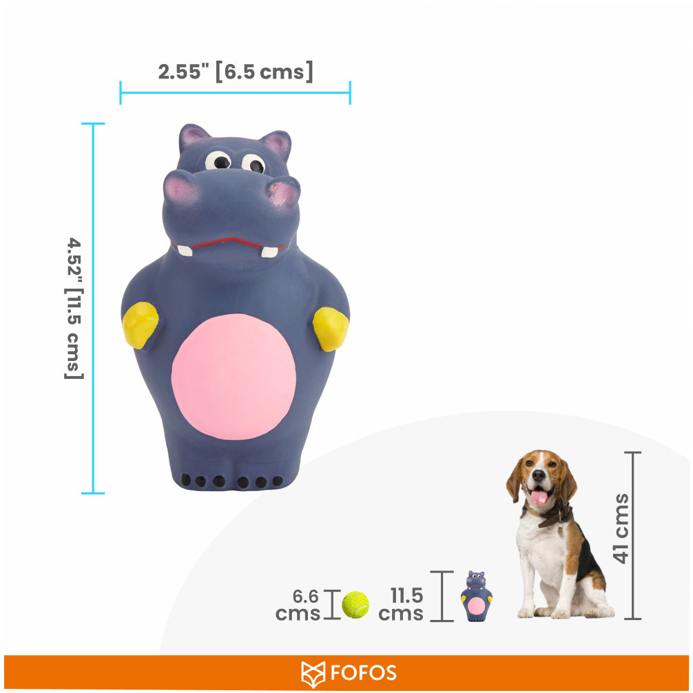 Fofos Hippo Shaped Latex Toy for Dogs image 3