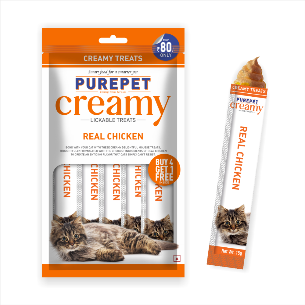 Purepet Real Chicken Lickable Creamy Treats for Cats image 2