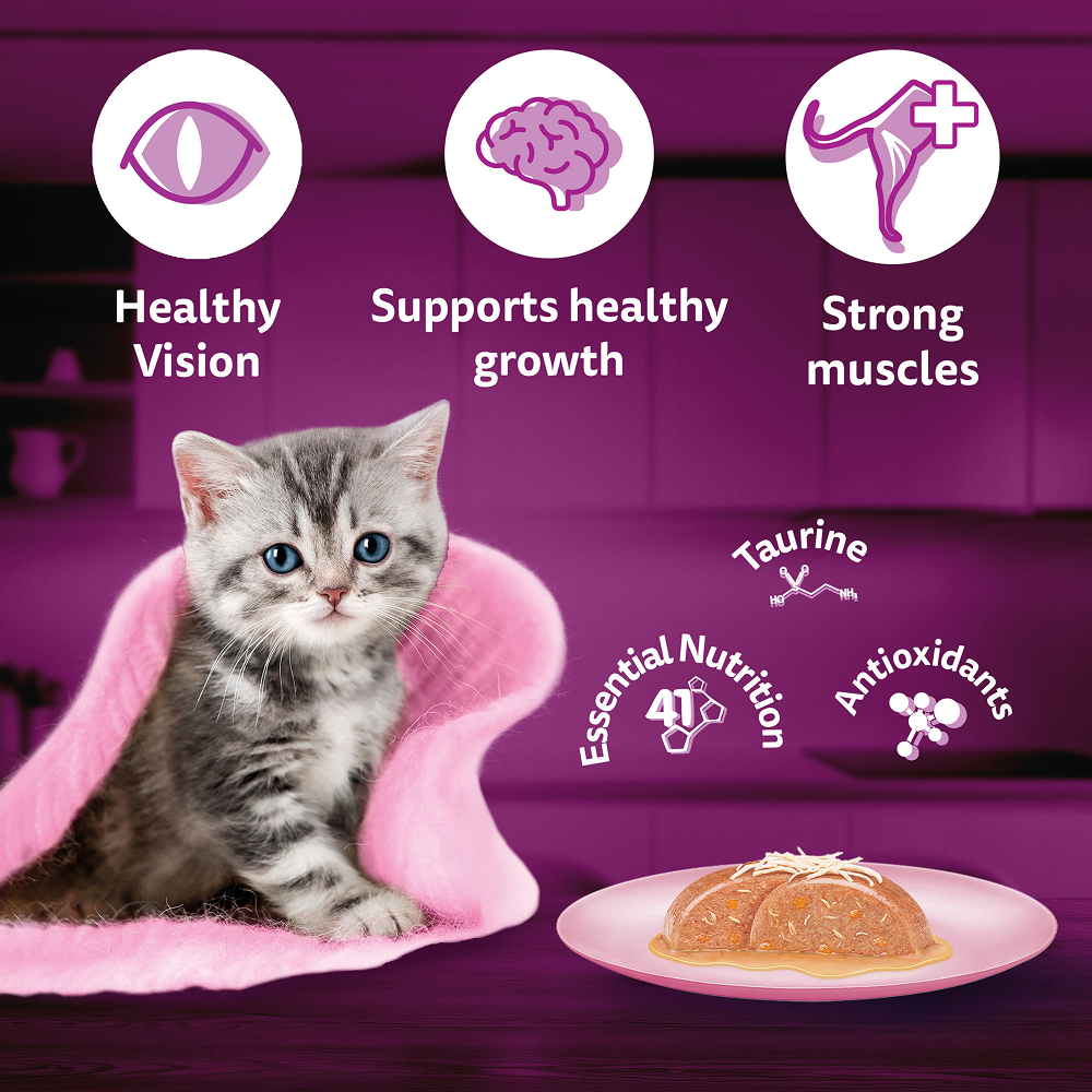 Whiskas Chicken with Salmon in Jelly Kitten (2-12 Months) Cat Wet Food image 4
