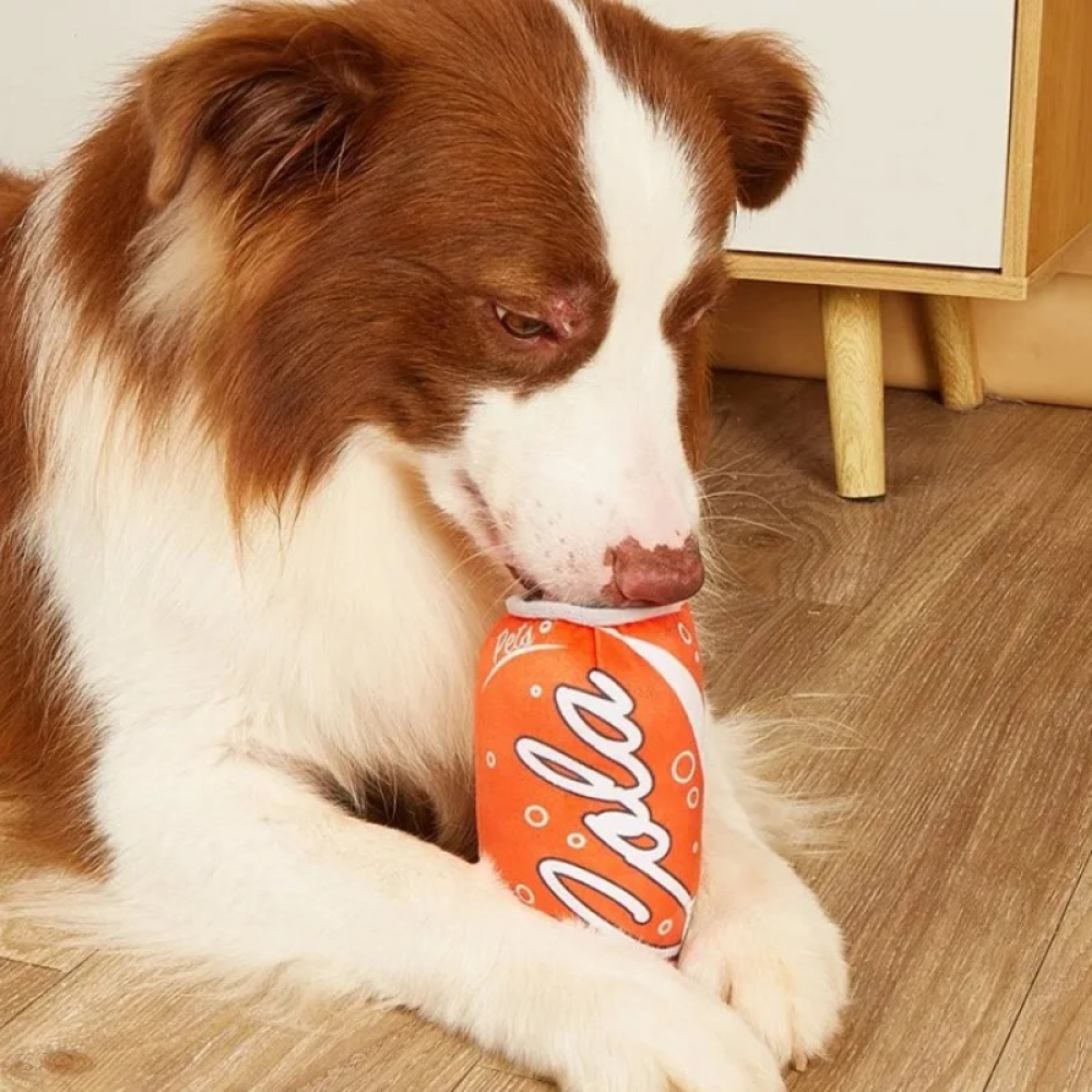 Talking Dog Club Orange Pup Can Plush Toy for Dogs (Orange) image 2