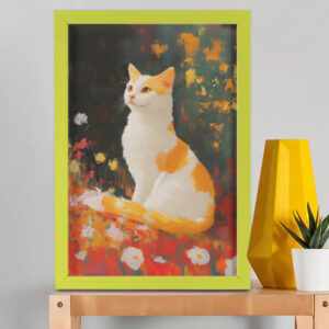 EverythingBoho The Farsighted Cat Wall Art (Olive Green)