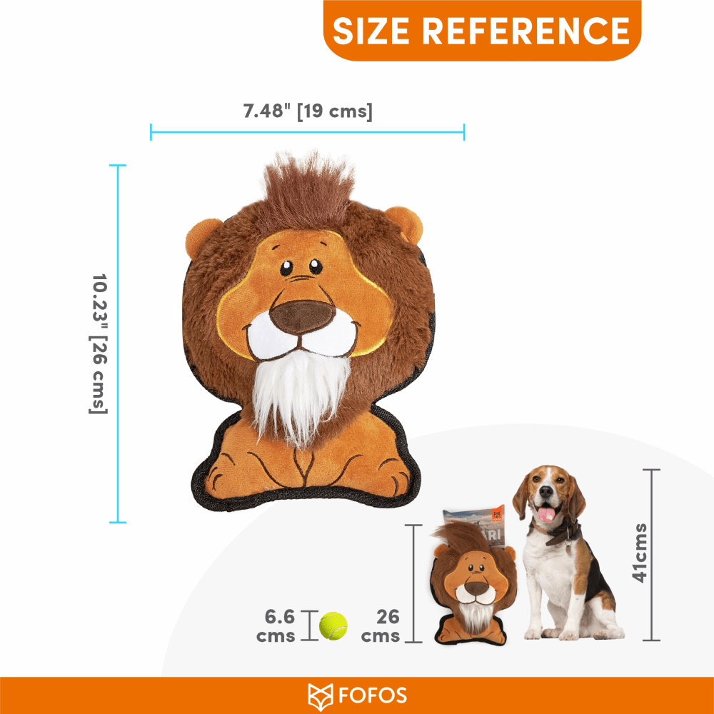 Barkbutler x Fofos Safari Line Lion Plush Toy for Dogs (Brown) image 2