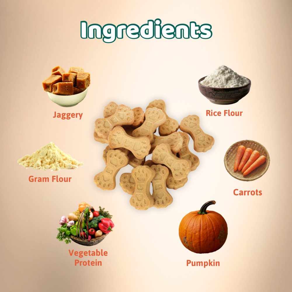 BearHugs Pumpkin & Carrot Bikkit Gluten Free Cookies Dog Treats image 2