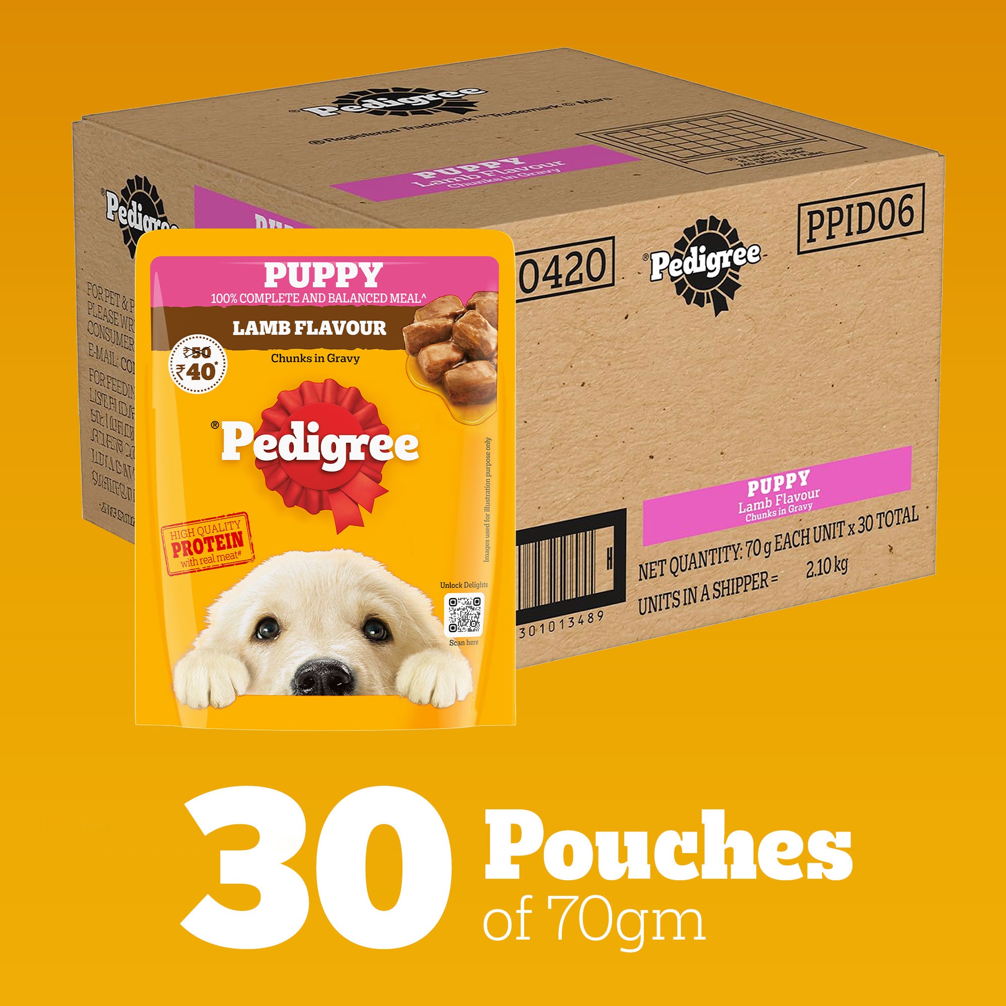 Pedigree Lamb Flavour Chunks in Gravy Puppy Wet Food image 8