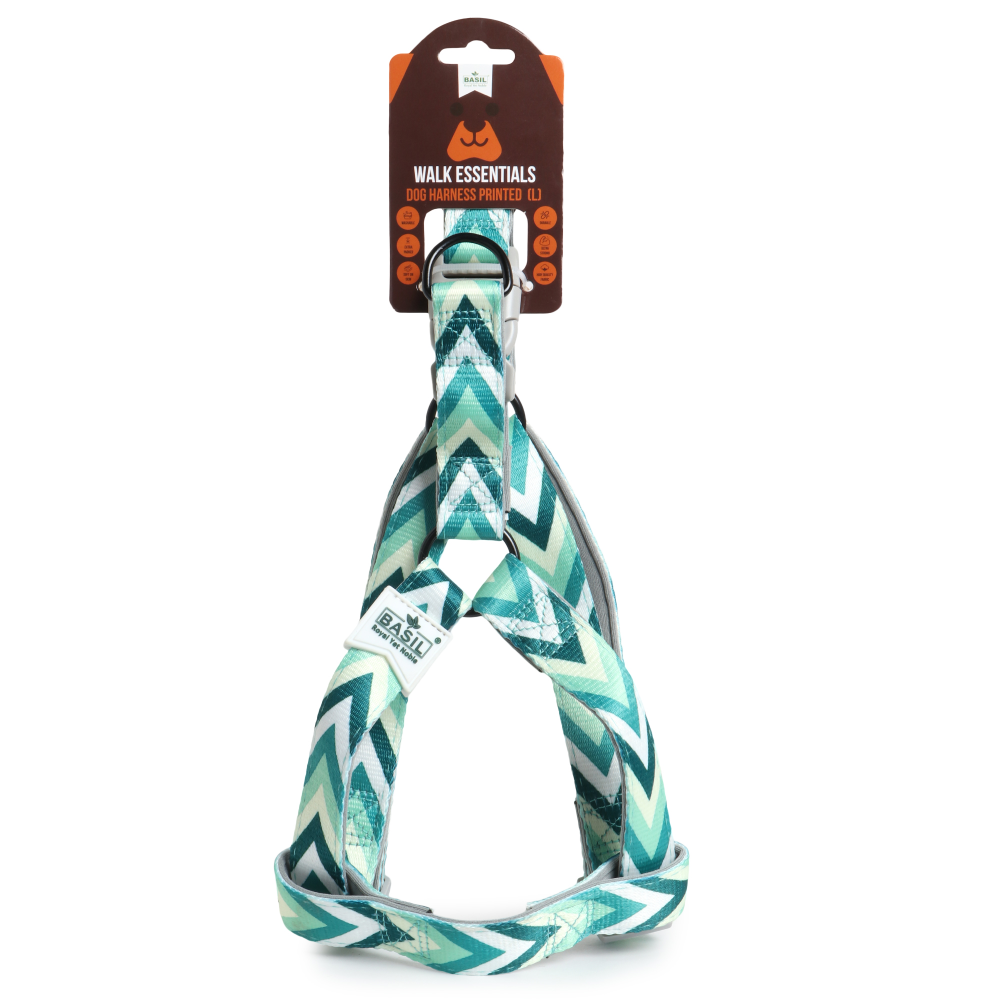 Basil Printed Adjustable Harness for Dogs (Green) image 2