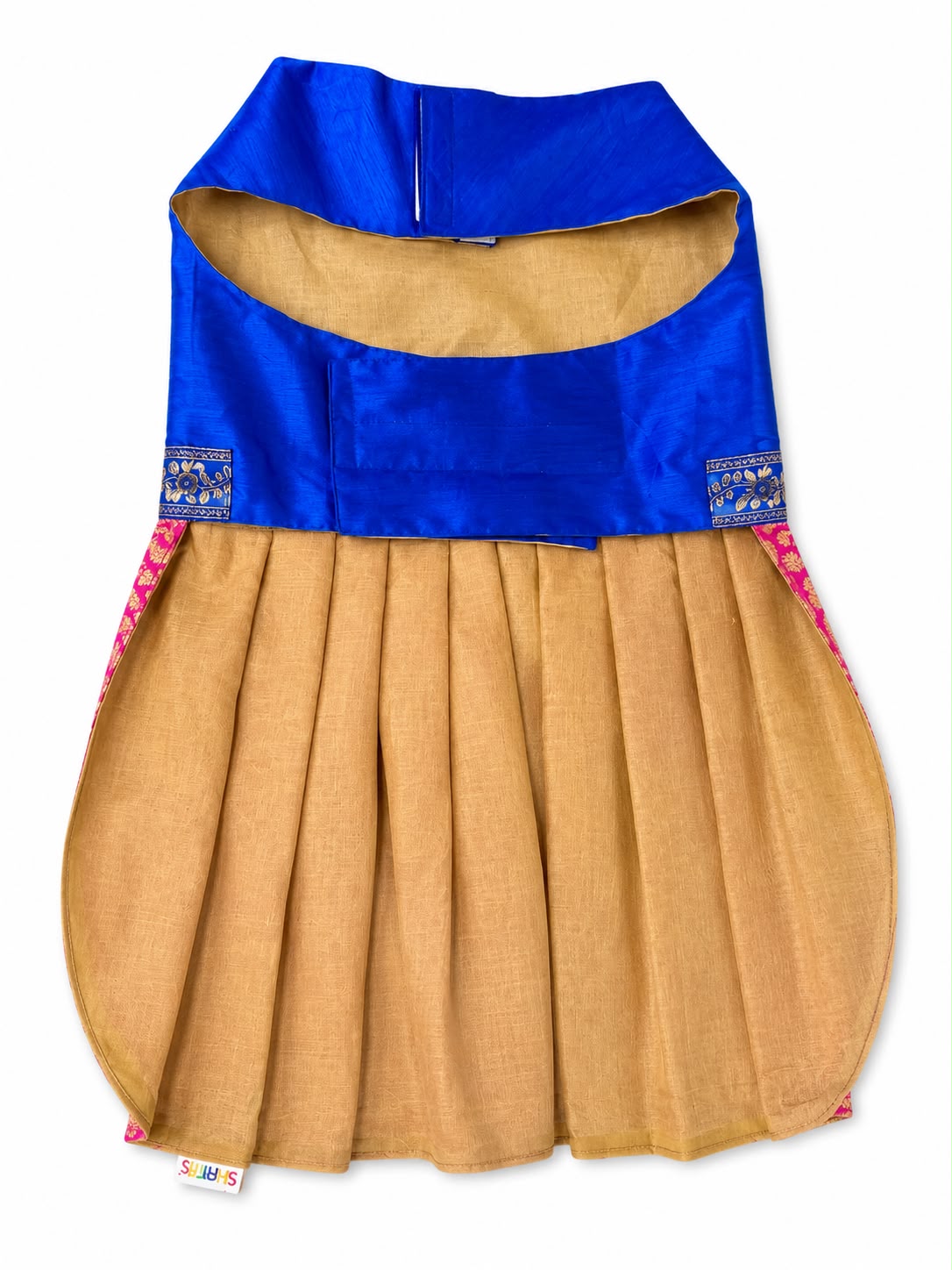 Skatrs Ethnic Lehenga Dress for Dogs and Cats (Royal Pink & Blue) image 7