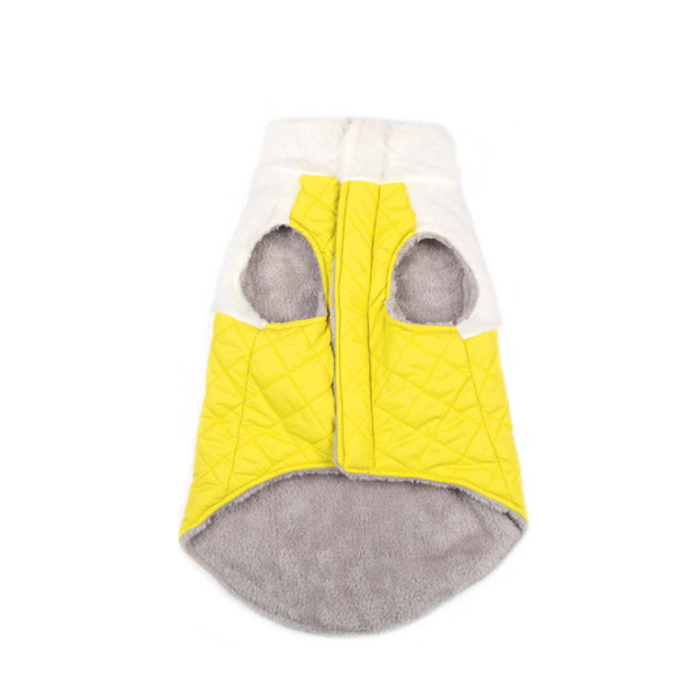 Pets Way Reversible Cozy Quilt Fur Winter Jacket for Dogs (Yellow) image 2