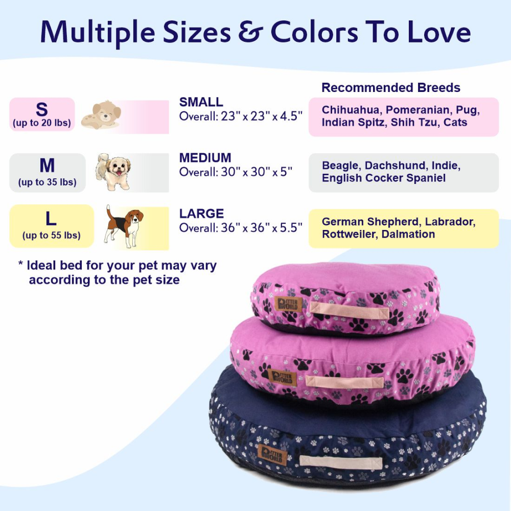 Petter World Indoor Artisanal Round Cushioned Bed with Washable Cover for Dogs and Cats (Ensign Blue) image 5