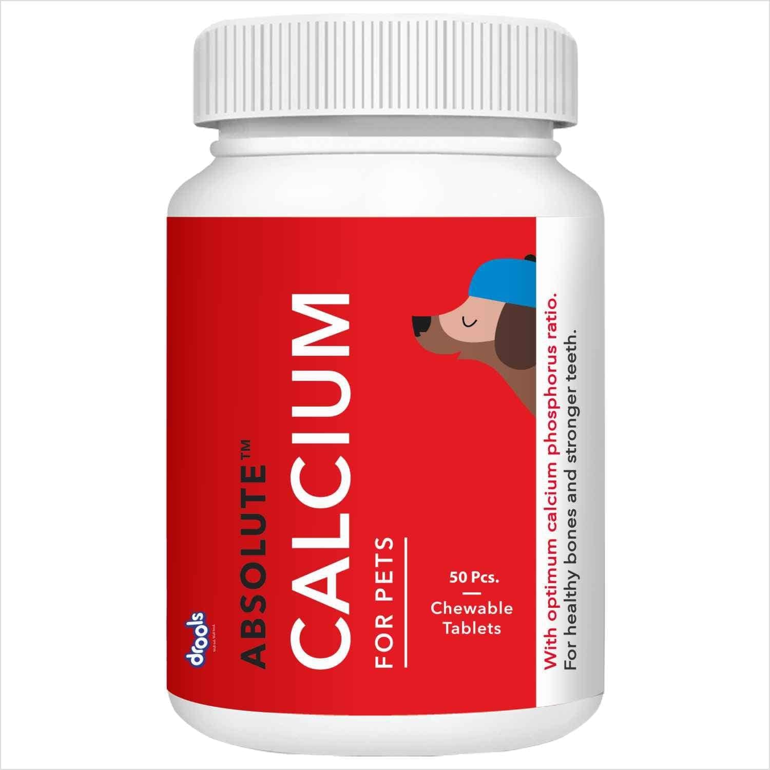 Drools Absolute Skin & Coat and  Absolute Calcium Supplement Tablets for Dogs Combo image 10
