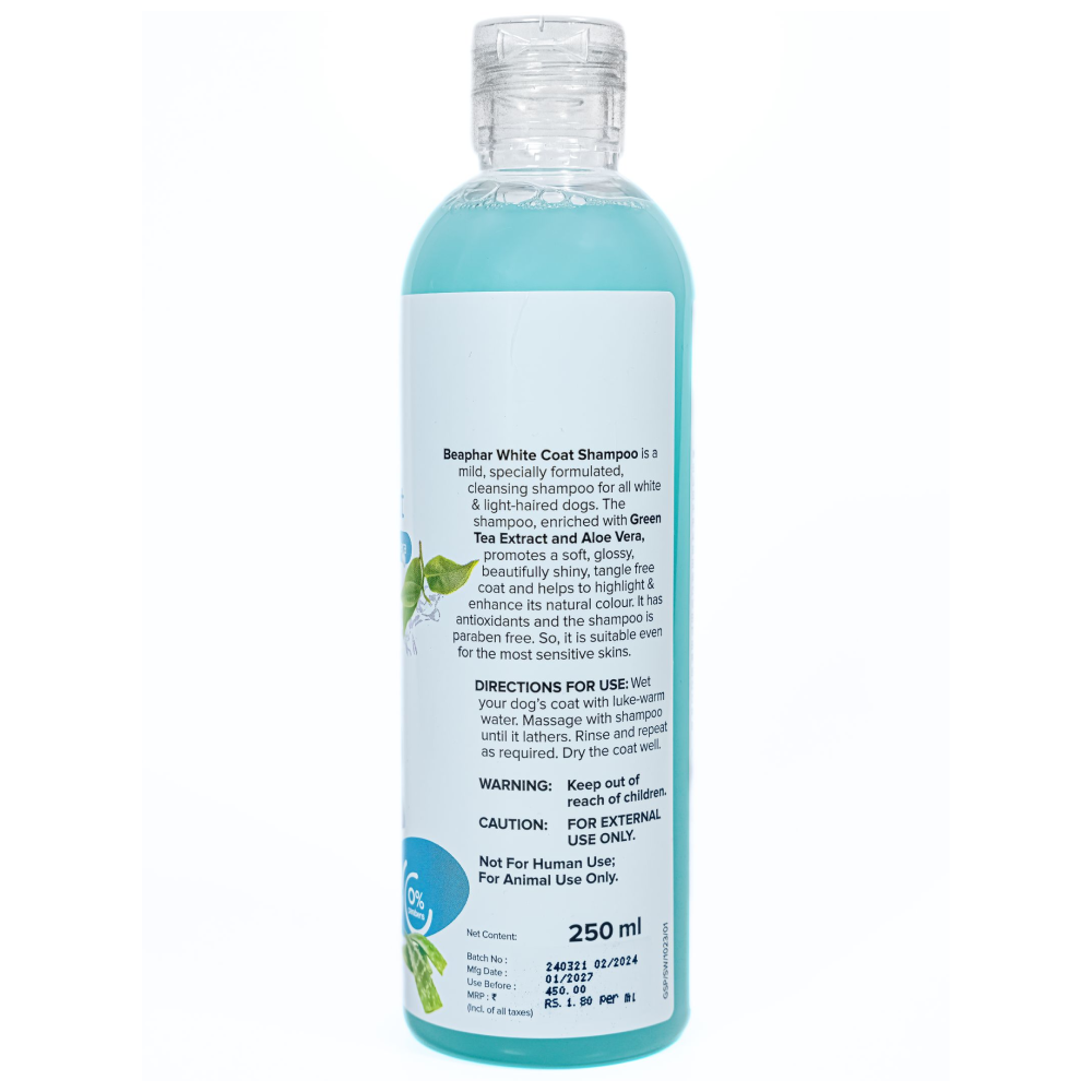 Beaphar Green Tea and Aloe Vera White Coat Shampoo for Dogs image 2