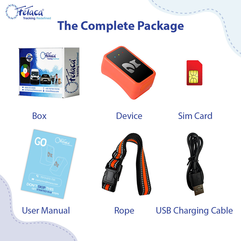 FeTaca Smart 4G GPS Tracker with Lifetime Free Tracking & 1 Year Data SIM Subscription for Dogs and Cats (Orange) image 4