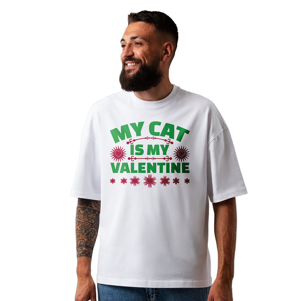 Seek Buy Love My Cat is My Valentine Oversized Tee