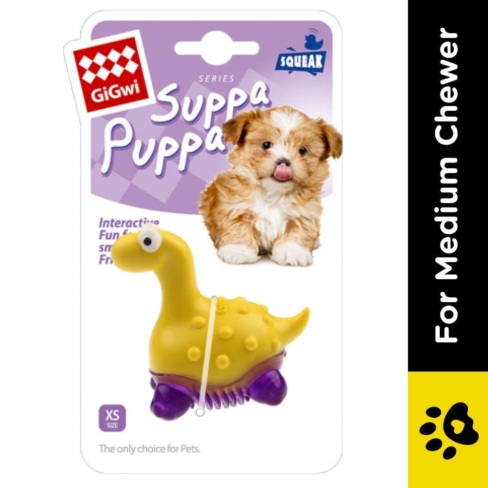 GiGwi Suppa Puppa Dino Toy for Dogs (Yellow & Purple) image 2