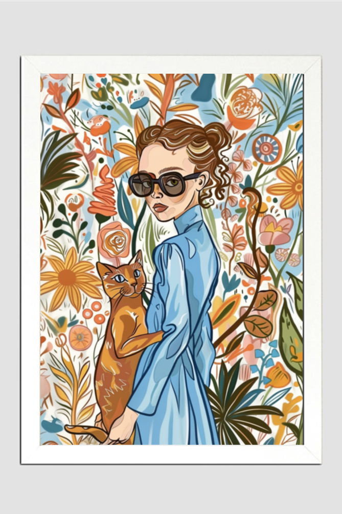 EverythingBoho The Caty Girl Boho Wall Art (White) image 1