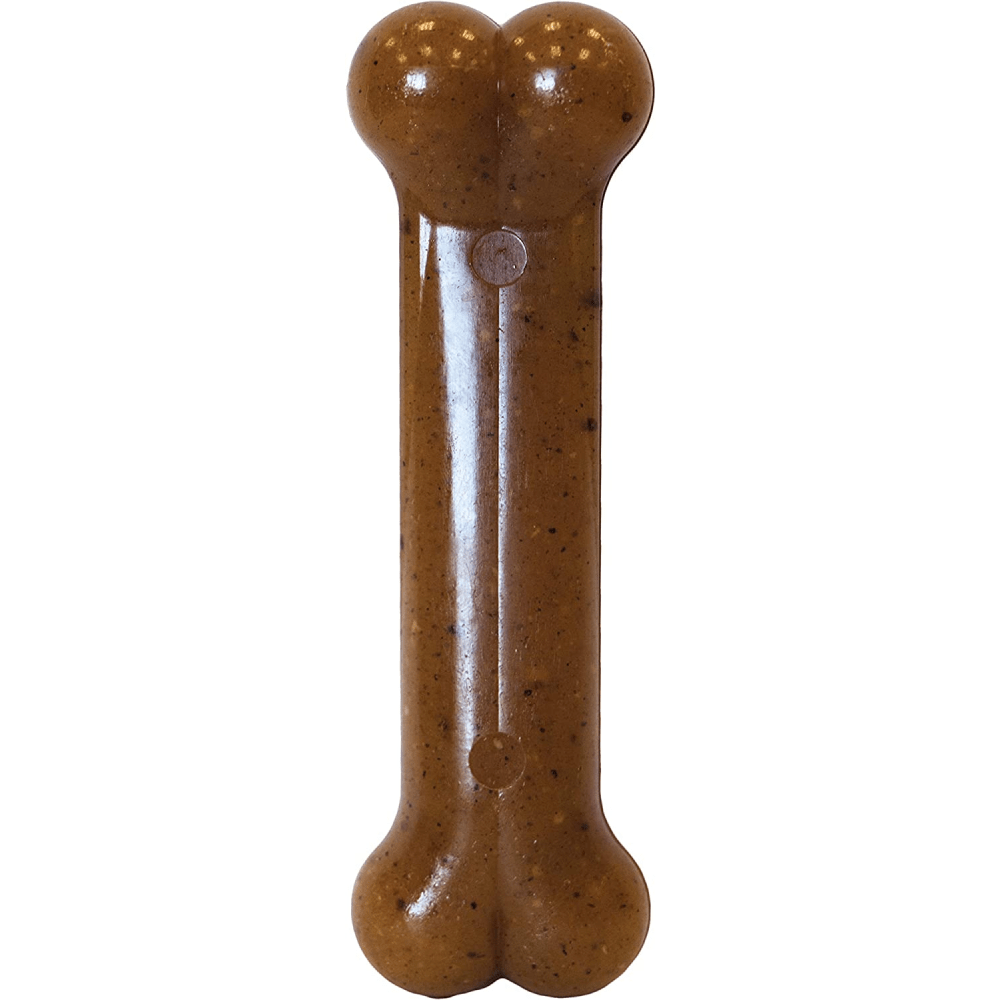 Nylabone Puppy Teething Chicken Flavoured Chew Bone Toy for Dogs (Brown)