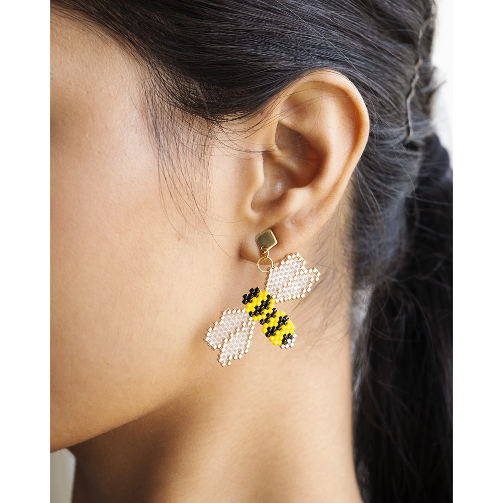 Jenni & Janki Handcrafted Miyuki Sun Bee Earrings image 3